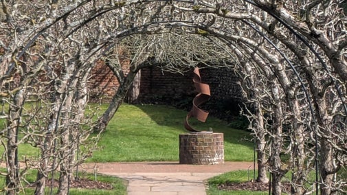 Sculpture on the plinth at Greys Court (Oxford Sculptor Group)